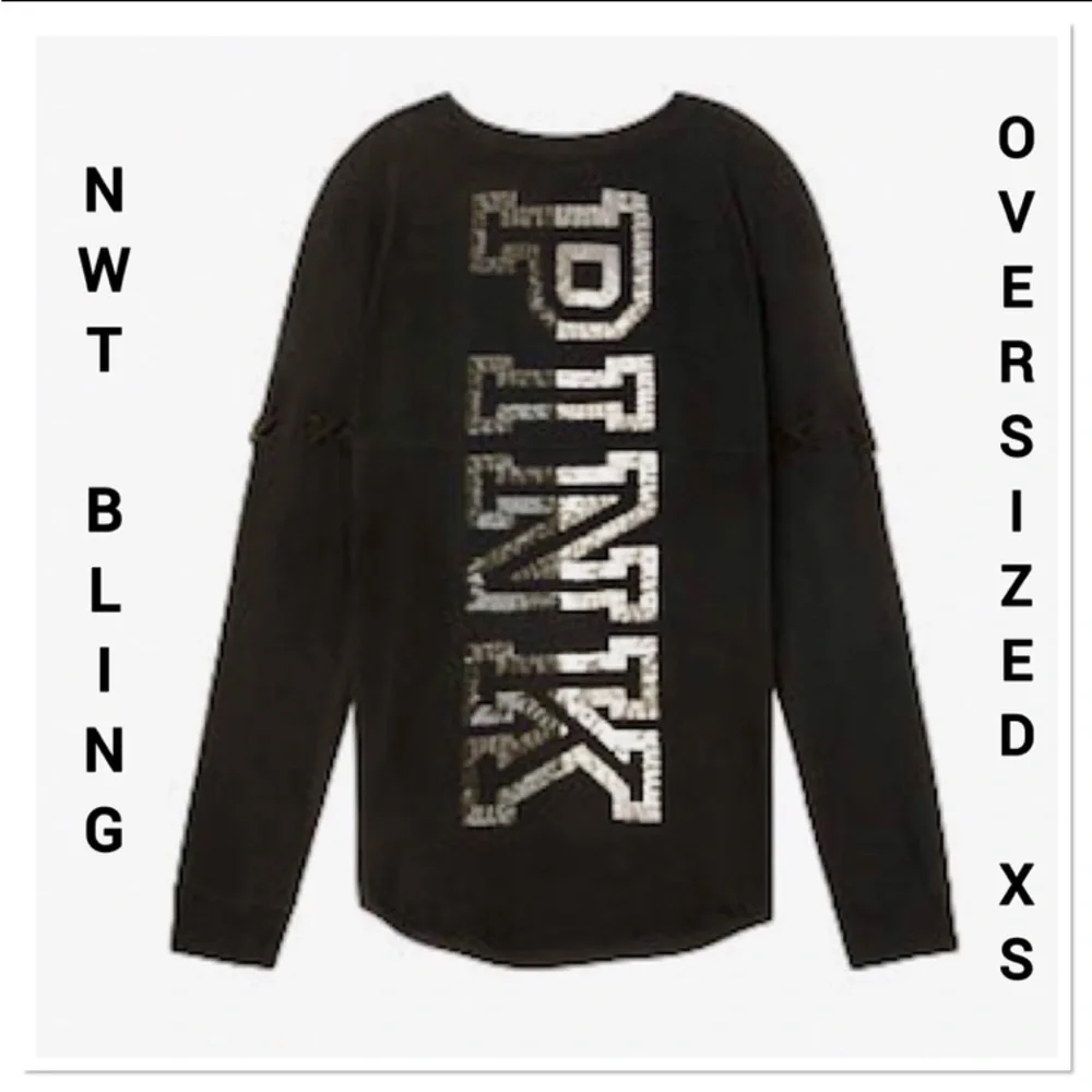 NWT VS PINK XS CREW LONG SLEEVE TSHIRT - Picture 1 of 6